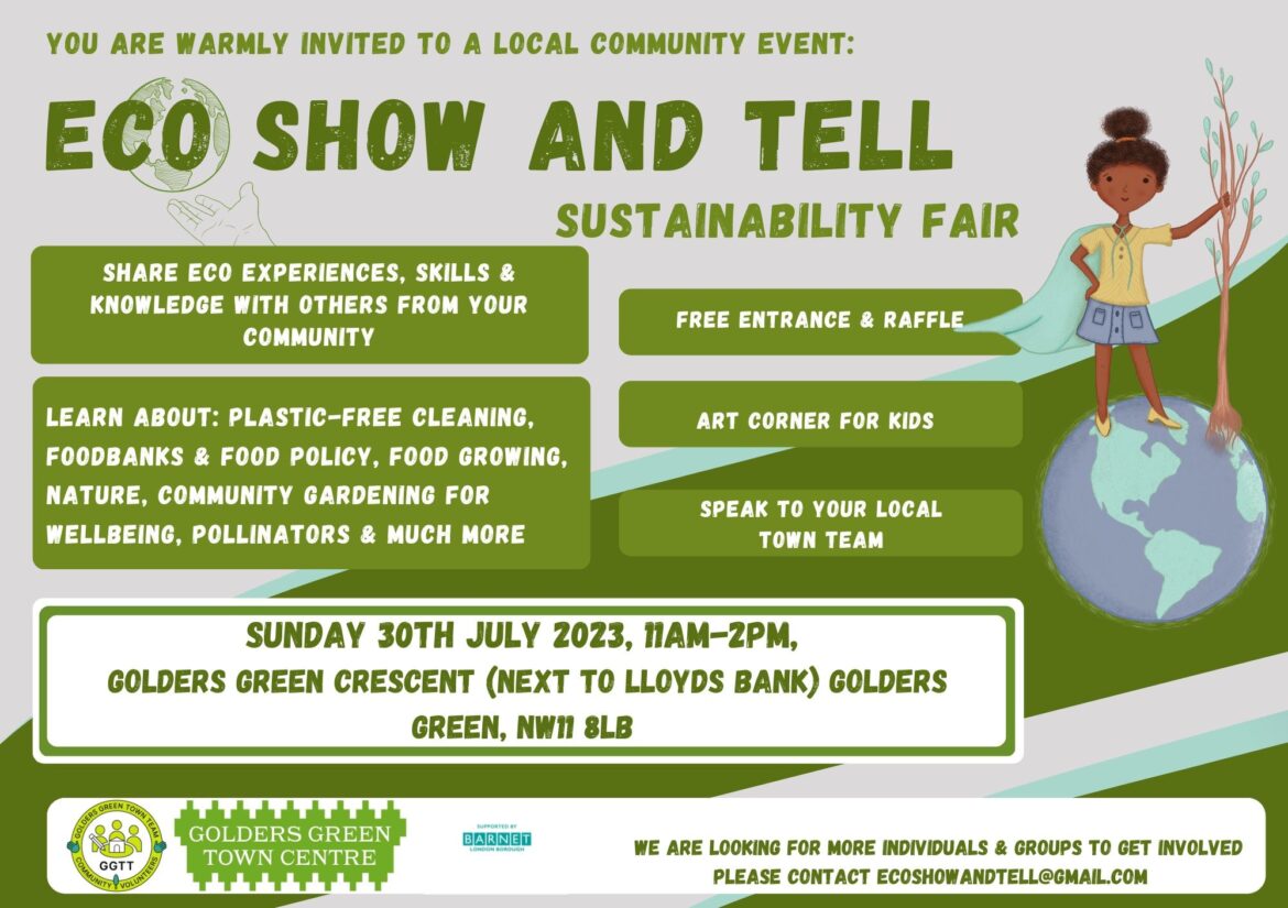 Eco Show + Tell Sustainability Fair is coming to Golders Green