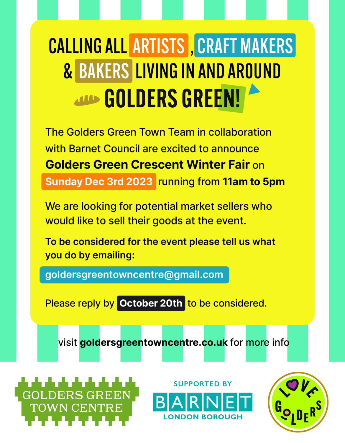 Golders Green Winter Fair – Call out for Market Sellers!