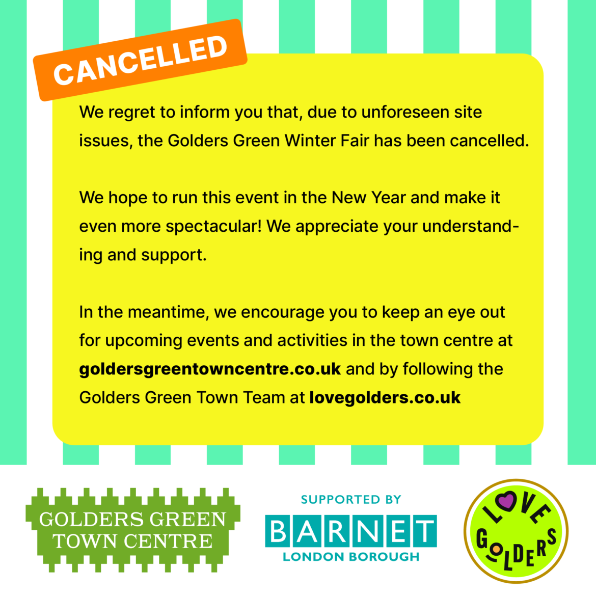 Golders Green Winter Fair – Cancelled